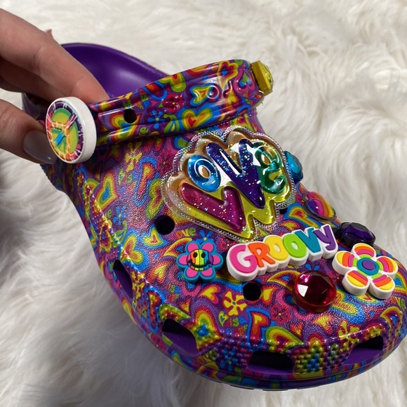 🎶[ Crocs ] Limited Edition Neon Purple Classic Lisa Frank Clog - Picture 8 of 15